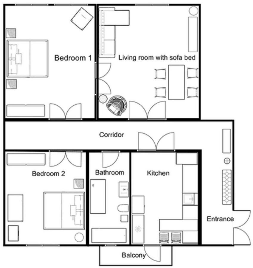 Designer Apartment 110M2 With King Size Beds & Equipped Kitchen Krasków Eksteriør bilde